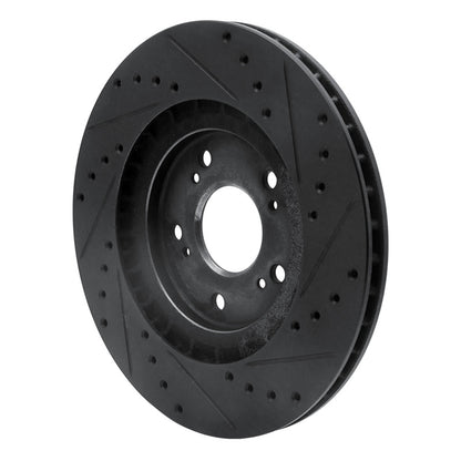 R1 Concepts R1 97-05 Acura NSX Rear Left Drilled & Slotted Black Brake Rotor