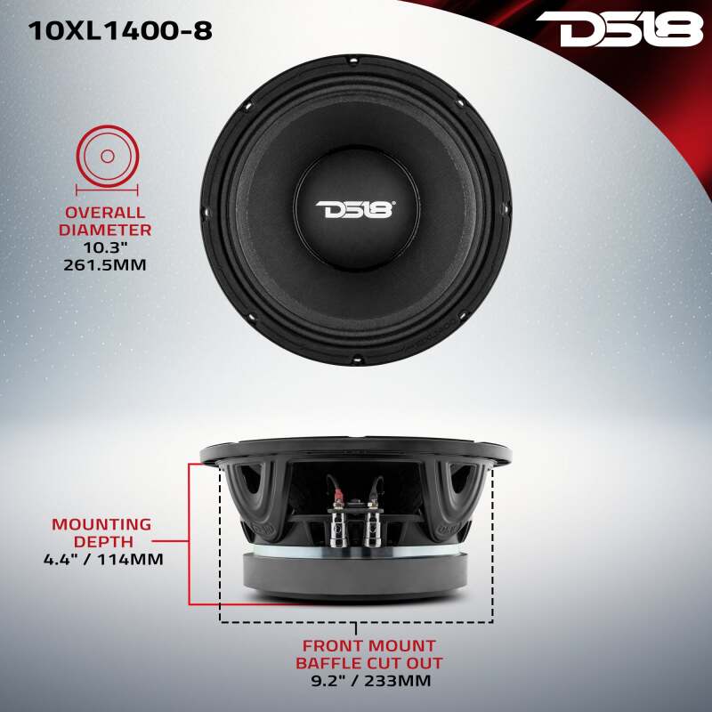 DS18 10in 700 Watts RMS 8 ohm Mid-Range Loudspeakers