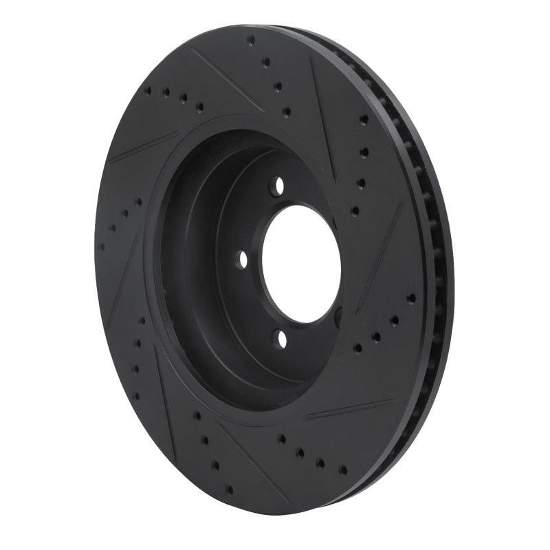 R1 Concepts R1 03-05 Lincoln AVIATOR Front Left Drilled & Slotted Black Brake Rotor