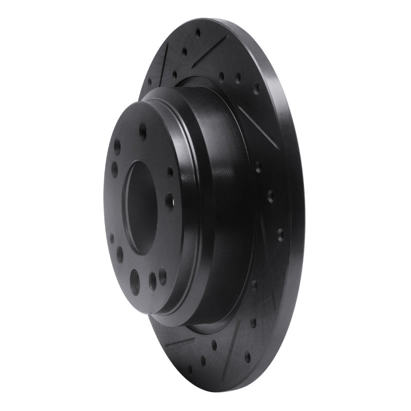 R1 Concepts R1 99-01 Acura RL Rear Left Drilled & Slotted Black Brake Rotor