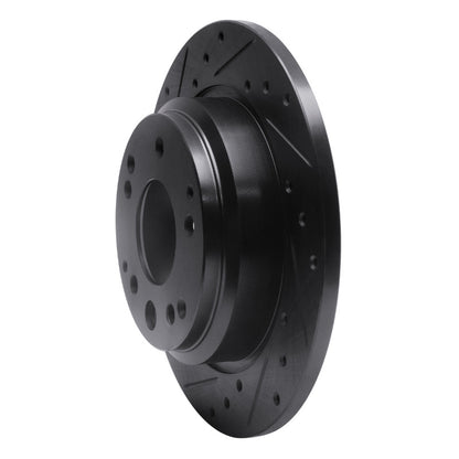 R1 Concepts R1 99-01 Acura RL Rear Left Drilled & Slotted Black Brake Rotor