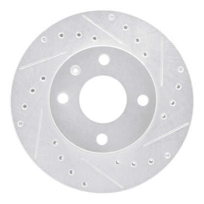 R1 Concepts R1 85-89 Merkur XR4TI Front Right Drilled & Slotted Silver Brake Rotor