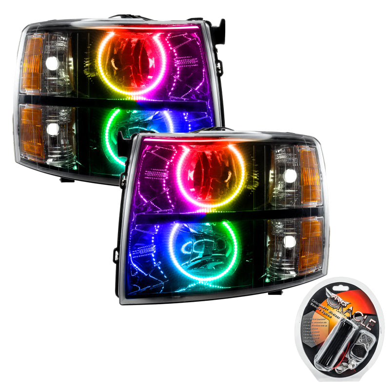 ORACLE Lighting Oracle 07-13 Chevrolet Silverado SMD HL - Black - Round Style - ColorSHIFT