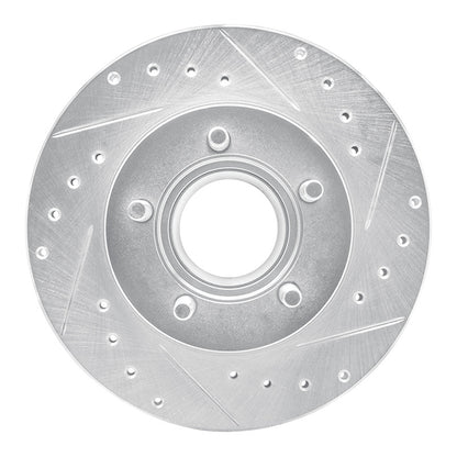 R1 Concepts R1 90-94 Ford Bronco II Front Right Drilled & Slotted Silver Brake Rotor