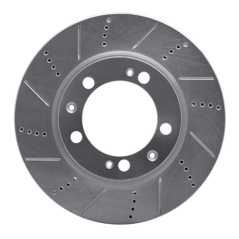 R1 Concepts R1 86-91 Porsche 944 Except Turbo Right Front Drilled & Slotted Silver Brake Rotor