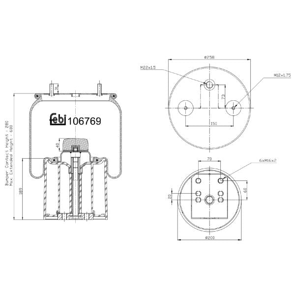 FEBI FE106769 Air Suspension Bellow