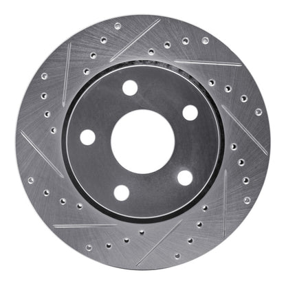 R1 Concepts R1 07-18 Jeep Wrangler Front Left Drilled & Slotted Silver Brake Rotor