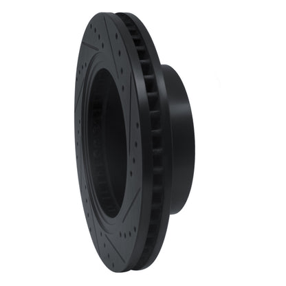 R1 Concepts R1 16-24 Nissan Titan XD Front Left Drilled & Slotted Black Brake Rotor