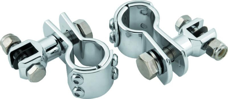 Bikers Choice Chrome Engine Guard Footpeg Mount for 1 1/4 Inch Tube. Uses Male Pegs