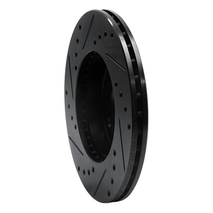 R1 Concepts R1 94-00 Kia Spectra Front Right Drilled & Slotted Black Brake Rotor