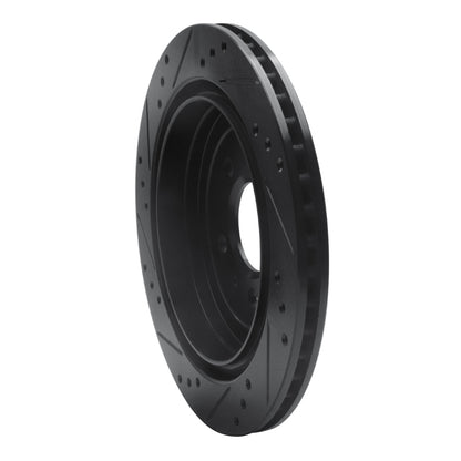 R1 Concepts R1 13-19 Cadillac ATS Rear Right Drilled & Slotted Black Brake Rotor