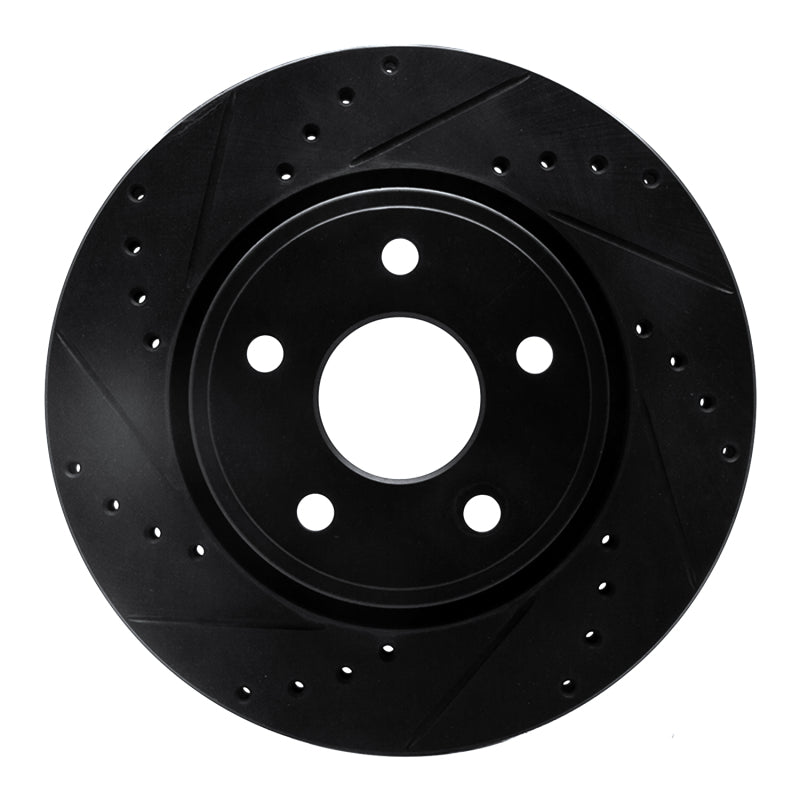 R1 Concepts R1 05-10 Jeep Commander Front Left Drilled & Slotted Black Brake Rotor