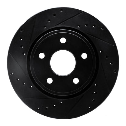 R1 Concepts R1 05-10 Jeep Commander Front Left Drilled & Slotted Black Brake Rotor