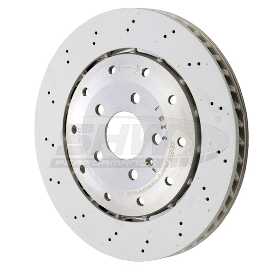SHW Performance SHW 08-12 Audi R8 4.2L (Excl Ceramic Brakes) Rear Drill-Dimp Lightweight Brake Rotor (420615601F)