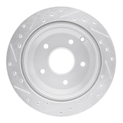 R1 Concepts R1 05-06 Pontiac GTO Rear Right Drilled & Slotted Silver Brake Rotor