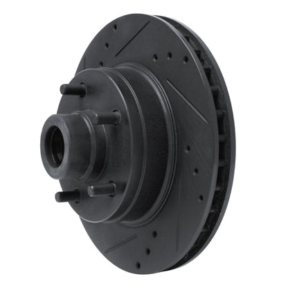 R1 Concepts R1 73-73 Ford Gran Torino Front Left Drilled & Slotted Black Brake Rotor