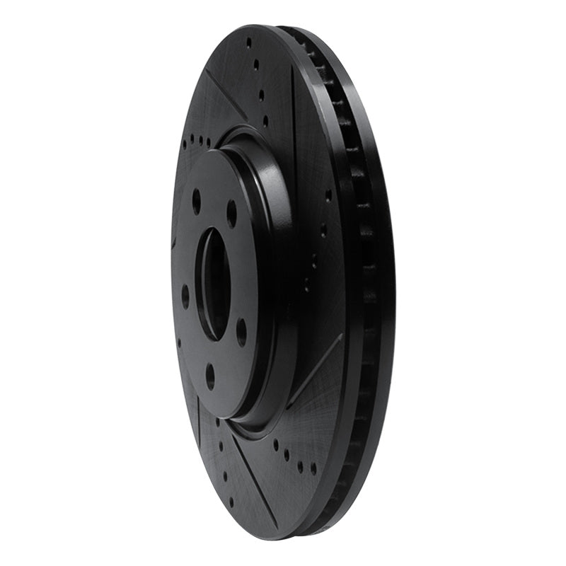 R1 Concepts R1 04-12 Chevrolet Cobalt Front Right Drilled & Slotted Black Brake Rotor