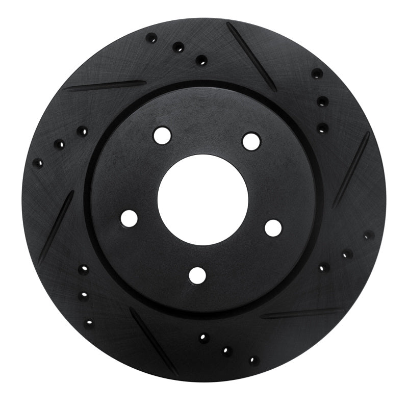 R1 Concepts R1 17-25 Nissan X-Trail (Mexico) Rear Right Drilled & Slotted Black Brake Rotor