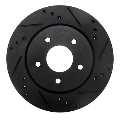 R1 Concepts R1 17-25 Nissan X-Trail (Mexico) Rear Right Drilled & Slotted Black Brake Rotor
