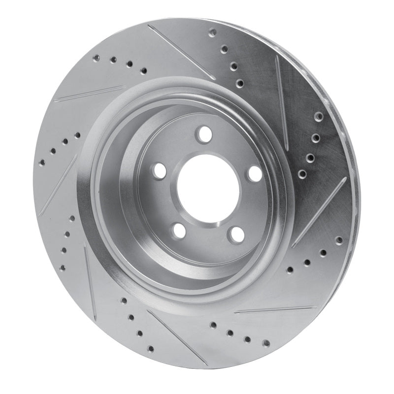 R1 Concepts R1 05-23 Chrysler 300 Rear Left Drilled & Slotted Silver Brake Rotor