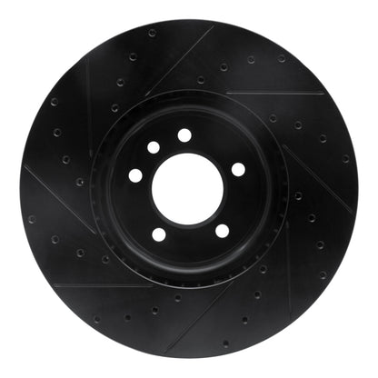 R1 Concepts R1 18-20 Land Rover Range Rover Sport Front Right Drilled & Slotted Black Brake Rotor