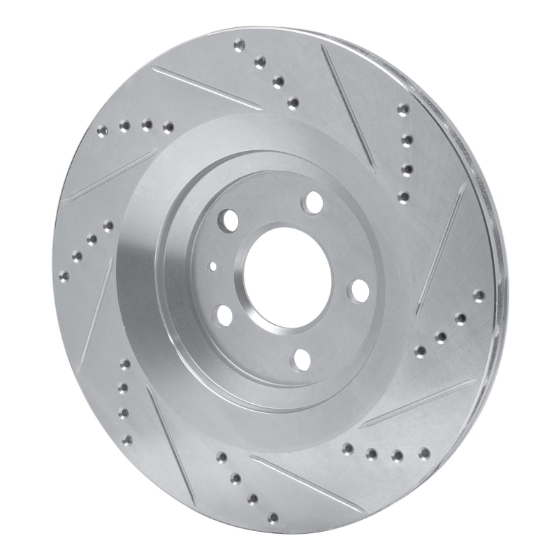 R1 Concepts R1 07-11 Audi S6 Rear Left Drilled & Slotted Silver Brake Rotor