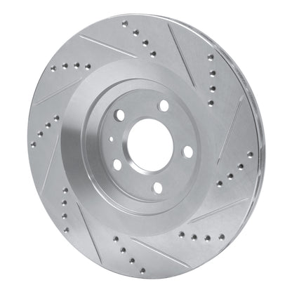 R1 Concepts R1 07-11 Audi S6 Rear Left Drilled & Slotted Silver Brake Rotor