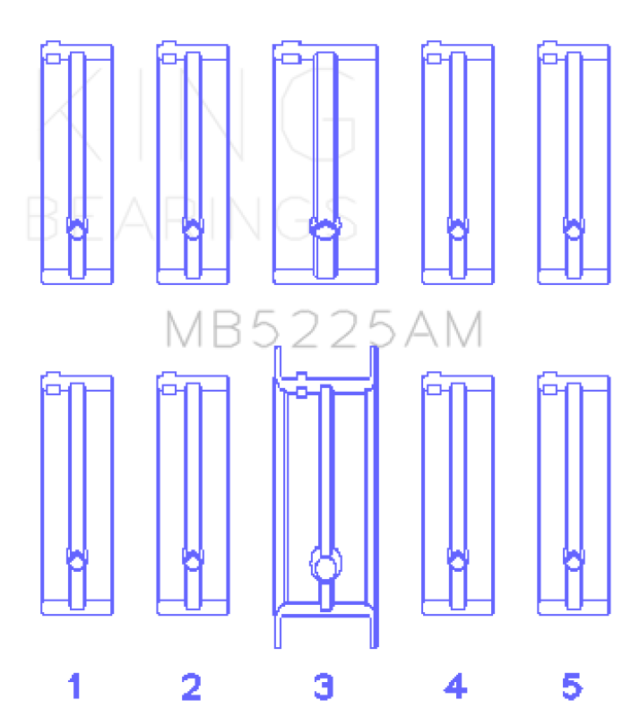 King Engine Bearings Mazda 626 F8 (Size +1.0mm) Main Bearing Set