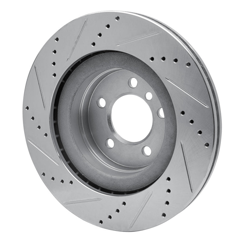 R1 Concepts R1 06-09 Land Rover Range Rover Front Right Drilled & Slotted Silver Brake Rotor