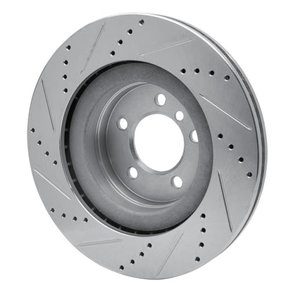 R1 Concepts R1 06-09 Land Rover Range Rover Front Right Drilled & Slotted Silver Brake Rotor