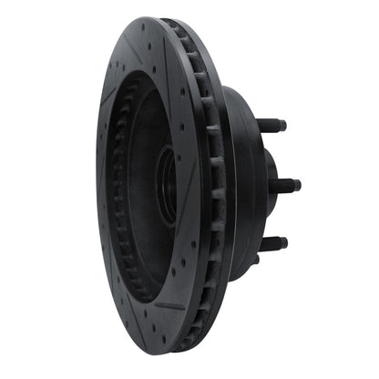 R1 Concepts R1 95-07 Ford E-350 Econoline Club Wagon Front Left Drilled & Slotted Black Brake Rotor