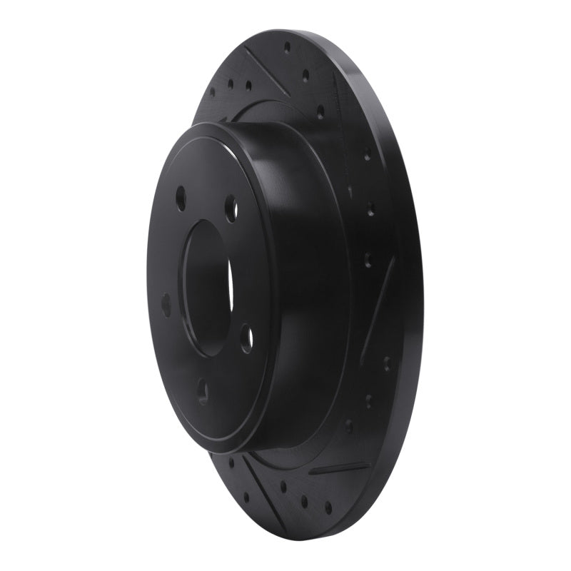 R1 Concepts R1 04-08 Chrysler Pacifica Rear Right Drilled & Slotted Black Brake Rotor