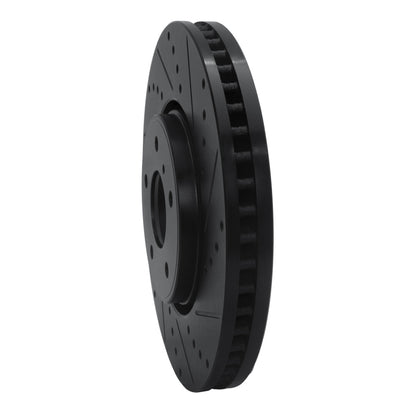 R1 Concepts R1 05-14 Infiniti FX45 Front Right Drilled & Slotted Black Brake Rotor