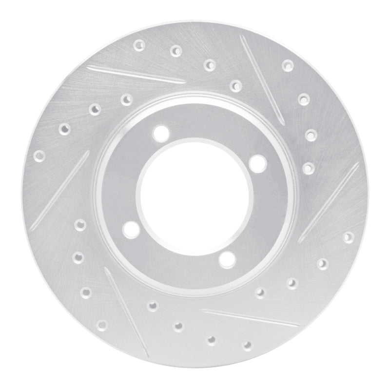 R1 Concepts R1 81-82 Toyota Cressida Front Right Drilled & Slotted Silver Brake Rotor