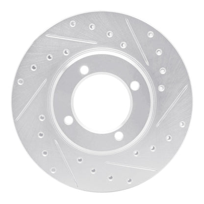 R1 Concepts R1 81-82 Toyota Cressida Front Right Drilled & Slotted Silver Brake Rotor