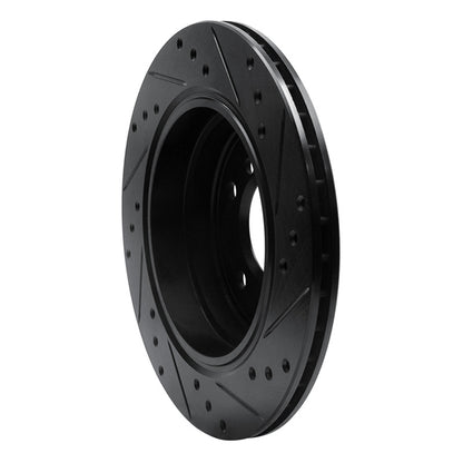 R1 Concepts R1 91-95 BMW 540I Rear Left Drilled & Slotted Black Brake Rotor