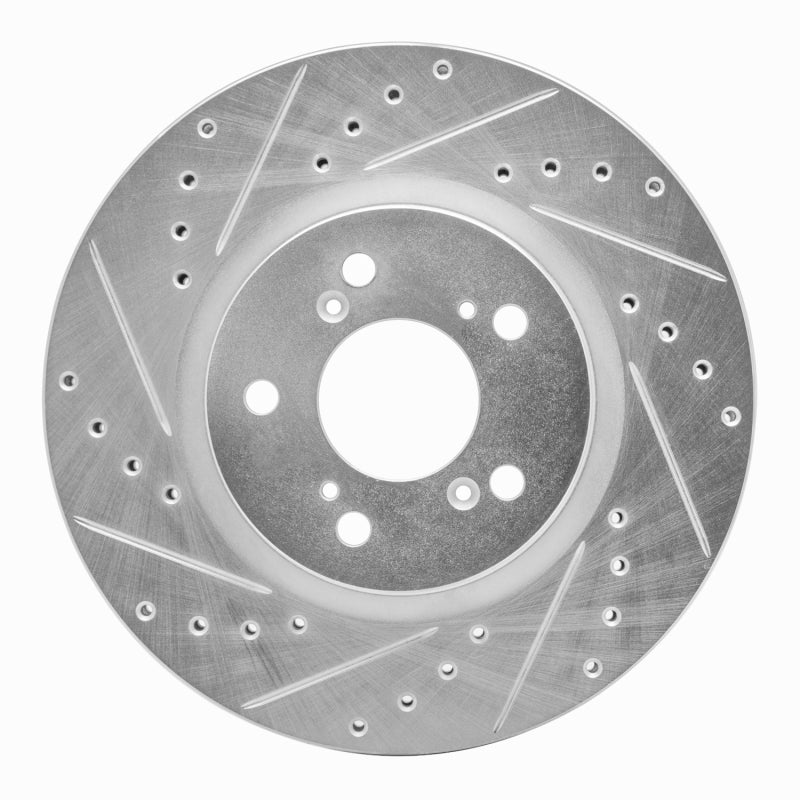 R1 Concepts R1 05-12 Acura RL Front Left Drilled & Slotted Silver Brake Rotor