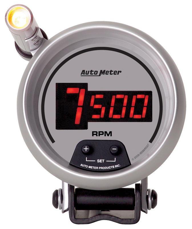 Autometer Ultra-Lite 2-1/16in 30INHG-30PSI Digital Silver Dial Vacuum/Boost Gauge w/ Red Led