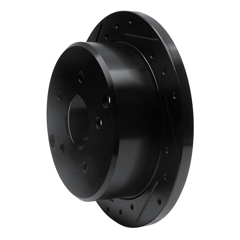 R1 Concepts R1 04-04 Pontiac GTO Rear Left Drilled & Slotted Black Brake Rotor