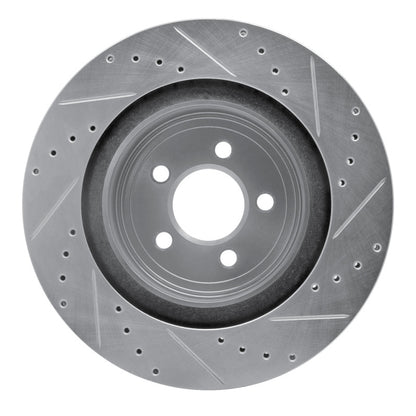 R1 Concepts R1 06-23 Dodge Magnum Rear Left Drilled & Slotted Silver Brake Rotor