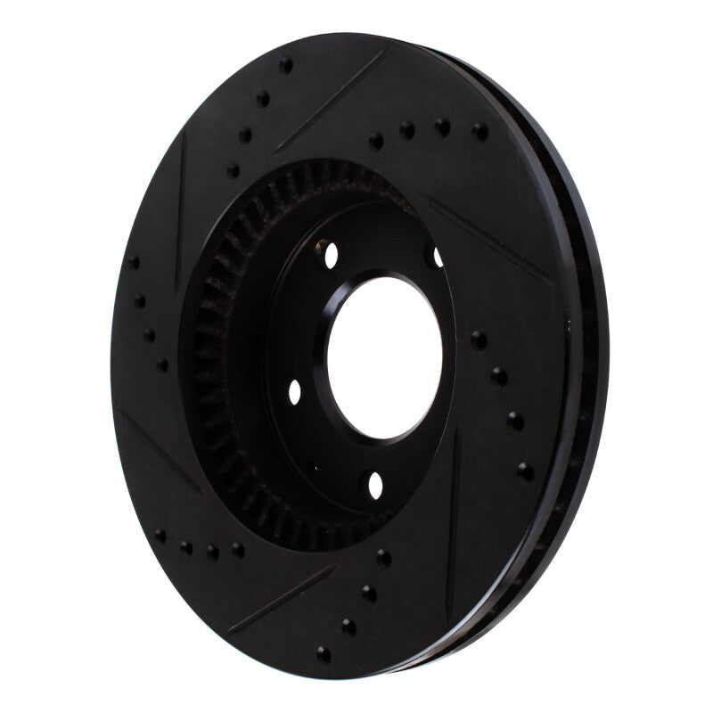 R1 Concepts R1 95-06 Mazda MPV Front Right Drilled & Slotted Black Brake Rotor