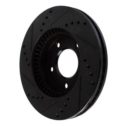 R1 Concepts R1 95-06 Mazda MPV Front Right Drilled & Slotted Black Brake Rotor