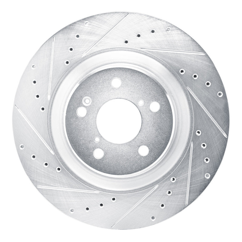 R1 Concepts R1 2022-2026 Acura MDX Front Left Drilled & Slotted Silver Brake Rotor