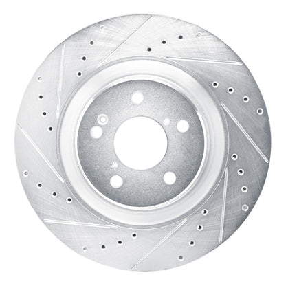 R1 Concepts R1 2022-2026 Acura MDX Front Left Drilled & Slotted Silver Brake Rotor