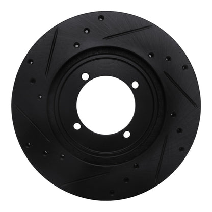 R1 Concepts R1 84-90 Dodge COLT Front Right Drilled & Slotted Black Brake Rotor