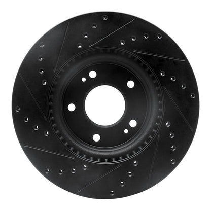 R1 Concepts R1 20-25 Hyundai Kona Front Right Drilled & Slotted Black Brake Rotor