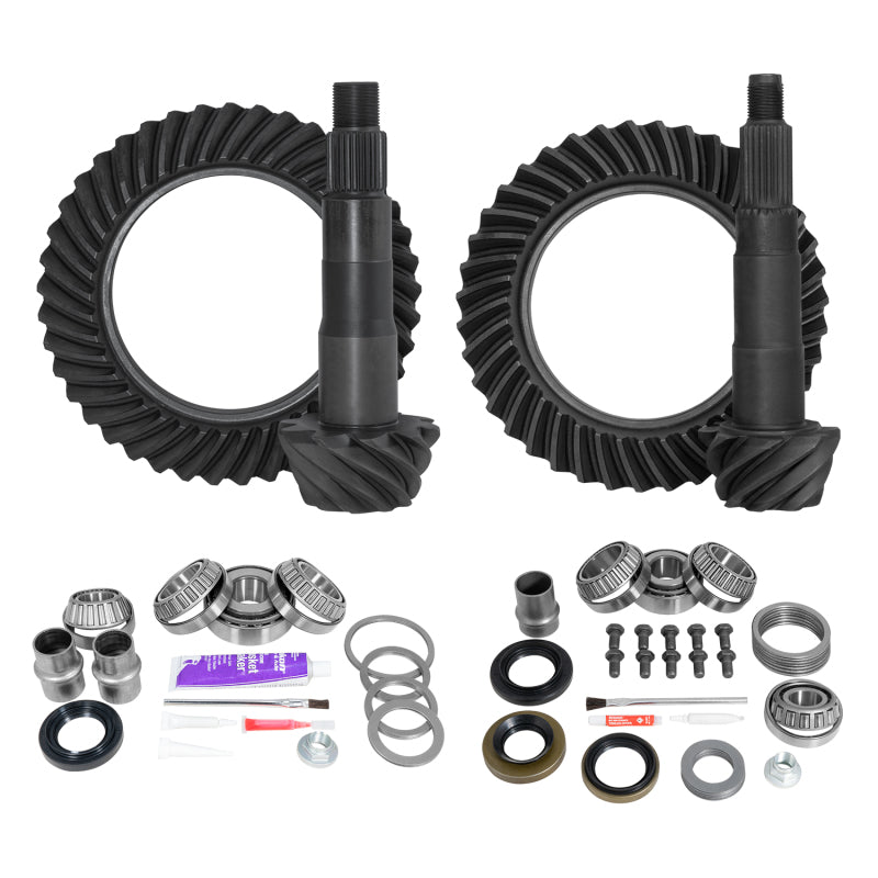 Yukon Gear & Axle Yukon Gear Ring & Pinion Gear Kit Pkg F&R w/Install Kits Toyota 8.4/7.5R Diff 4.56 Ratio