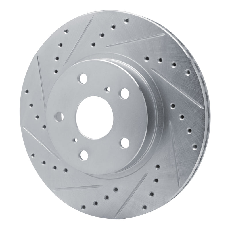 R1 Concepts R1 86-92 Toyota Supra Front Left Drilled & Slotted Silver Brake Rotor