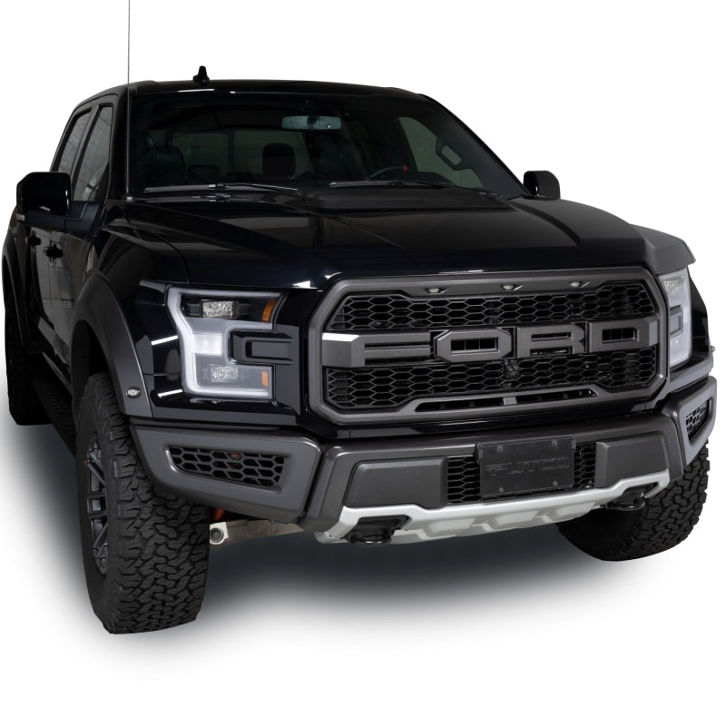 Putco 18-20 Ford F-150 Raptor - Hex Shield - Black Powder Coated Bumper Grille Inserts