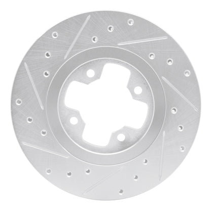 R1 Concepts R1 81-88 Nissan Maxima Front Right Drilled & Slotted Silver Brake Rotor